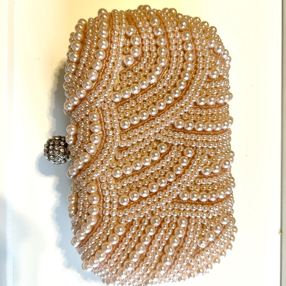 Handbags - Elegant Pearl-Embellished Clutch